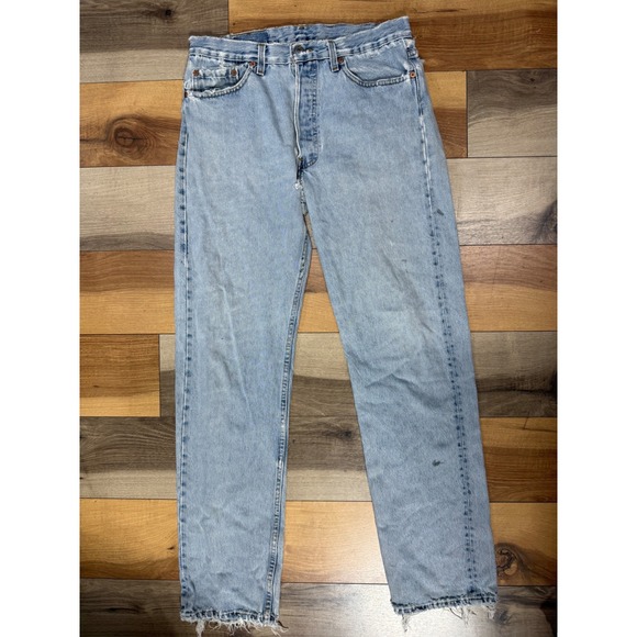 Levi's Other - Levi's 501 Jeans Mens 33x34 Blue Fair Trashed Distressed Vintage 90s USA Made